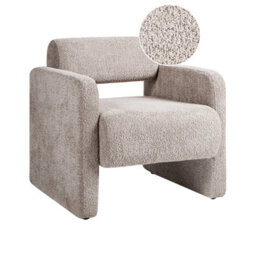 Beliani Armchair Hallsberg Boucle Taupe - thumbnail 1