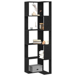 Walplus Corner Bookcase Black Oak 50 X 50 X 179 Cm Engineered Wood - thumbnail 3