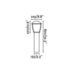 Luminosa Lighting Luminosa Wilma 1 Light Outdoor Bollard Light Dark Grey Ip44, E27 - thumbnail 2