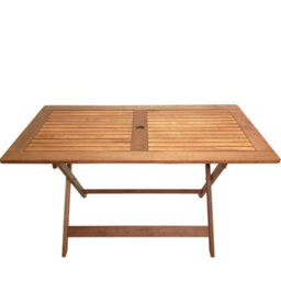 Samuel Alexander Outdoor 4 Person Folding Rectangular Wooden Garden Dining Table Chairs Green Parasol And Base Set - thumbnail 7