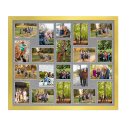 AK Frames 80X70Cm Gold Modern Multi Photo Frame With Mid Grey Mount - Holds 20 Apertures (18X) 6X4, (2X) 4X4 Photos - thumbnail 1