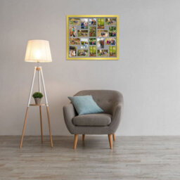 AK Frames 80X70Cm Gold Modern Multi Photo Frame With Mid Grey Mount - Holds 20 Apertures (18X) 6X4, (2X) 4X4 Photos - thumbnail 3