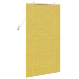 Berkfield Window Blinds & Shades With Curtains Manual Yellow Bamboo - thumbnail 5