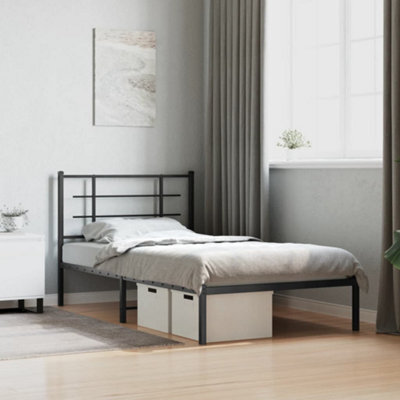 Berkfield Metal Bed Frame Without Mattress With Headboard White 100X190Cm - image 1