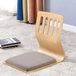 Grey Floor Chair Tatami Chair Chair Legless Chair Padded Seat With Backrest & Cushion - thumbnail 4