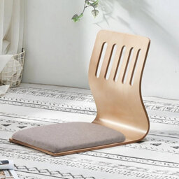 Grey Floor Chair Tatami Chair Chair Legless Chair Padded Seat With Backrest & Cushion - thumbnail 3