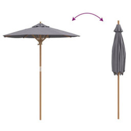 Berkfield Garden Parasol Dark Grey 180 X 180 X 230 Cm Bamboo - thumbnail 6