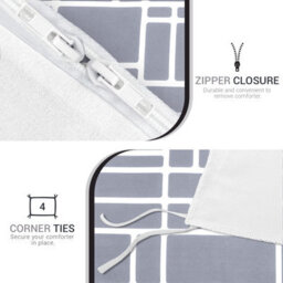 Pamposh King Size Duvet Cover Sets Premium Brushed Microfiber Reversible King Duvet Cover Sets With Zipper Closure - thumbnail 9