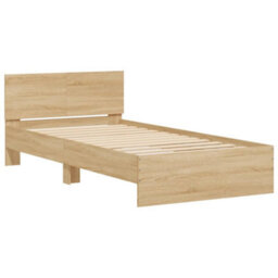 Berkfield Bed Frame Without Mattress With Headboard Sonoma Oak 100X200 Cm - thumbnail 3