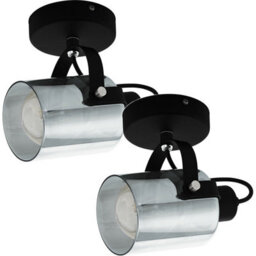 Modern Black Chrome Wall Light Sconce With Transparent Glass Shade - 2 Pack