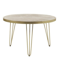 Buttercup Farm Light Gold Round Dining Table - Solid Mango Wood - L120 X W120 X H76 Cm - thumbnail 1