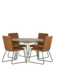 Buttercup Farm Light Gold Round Dining Table - Solid Mango Wood - L120 X W120 X H76 Cm - thumbnail 5