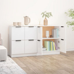 Berkfield Sideboards 2 Pcs White 60X30X70 Cm Engineered Wood - thumbnail 5
