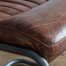 Xample Gallery Capri Brown Leather Dining Chair Cantilever Frame Top Grain Leather Modern Kitchen Dining Seating Chair - thumbnail 5