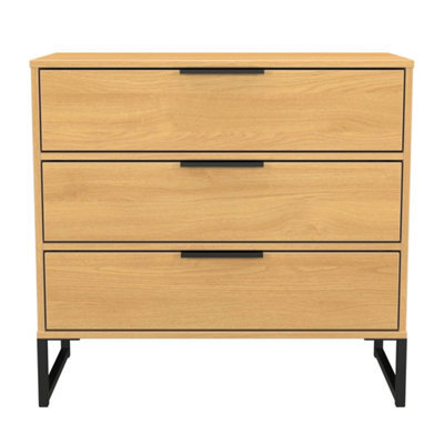 Tamworth 3 Drawer Chest Of Drawers In Modern Oak (Ready Assembled) - image 1