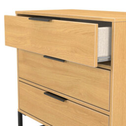 Tamworth 3 Drawer Chest Of Drawers In Modern Oak (Ready Assembled) - thumbnail 5