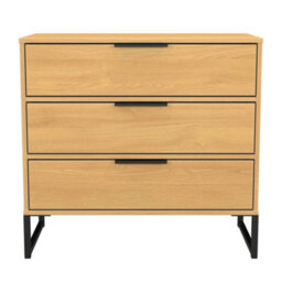 Tamworth 3 Drawer Chest Of Drawers In Modern Oak (Ready Assembled) - thumbnail 1