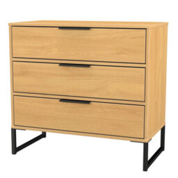 Tamworth 3 Drawer Chest Of Drawers In Modern Oak (Ready Assembled) - thumbnail 3