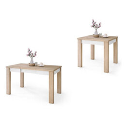 Heze Furniture Fonte 85 Modern Extending Dining Table - Sonoma Oak & White Matt - thumbnail 8