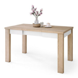 Heze Furniture Fonte 85 Modern Extending Dining Table - Sonoma Oak & White Matt - thumbnail 6
