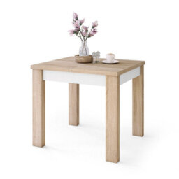 Heze Furniture Fonte 85 Modern Extending Dining Table - Sonoma Oak & White Matt - thumbnail 7