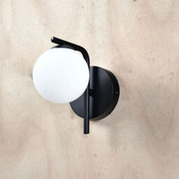 First Choice Lighting Set Of 2 Grosvenor  - Black Wall Lights With Glass Globes - thumbnail 5