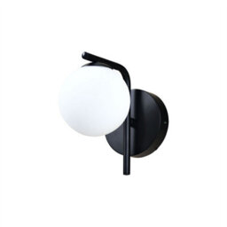 First Choice Lighting Set Of 2 Grosvenor  - Black Wall Lights With Glass Globes - thumbnail 2