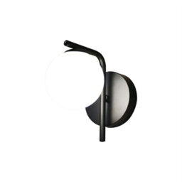 First Choice Lighting Set Of 2 Grosvenor  - Black Wall Lights With Glass Globes - thumbnail 3