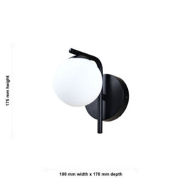 First Choice Lighting Set Of 2 Grosvenor  - Black Wall Lights With Glass Globes - thumbnail 8