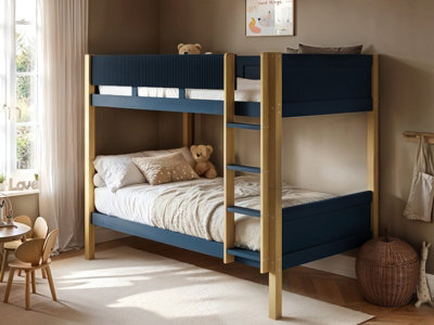 Flair Mateo Detachable Ribbed Bunk Bed White & Navy - image 1