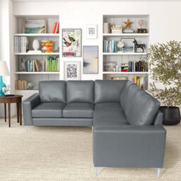 Furniture in Fashion Baltic Faux Leather Corner Sofa In Dark Grey - thumbnail 3