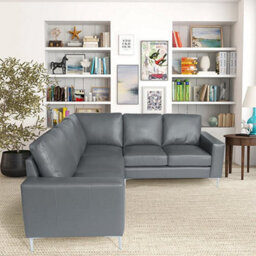 Furniture in Fashion Baltic Faux Leather Corner Sofa In Dark Grey - thumbnail 2