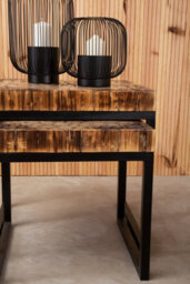Orsina Set Of 3 Nested Wooden Tables, Wood Oval Tops With Sculptural Gold Finish Metal Legs, Occasional Tables - thumbnail 4