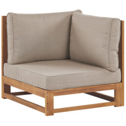 Beliani Acacia 5-Seater Modular Outdoor Corner Sofa Set With Coffee Table, Light Brown L252 X D252 X H72Cm - thumbnail 7