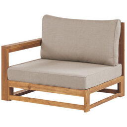 Beliani Acacia 5-Seater Modular Outdoor Corner Sofa Set With Coffee Table, Light Brown L252 X D252 X H72Cm - thumbnail 5