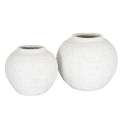 Hill Interiors Ashen Round Vase White (16Cm X 19Cm X 19Cm) - thumbnail 4