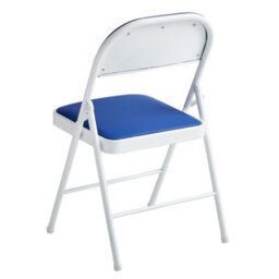 Mcc Direct Set Of 2 Folding Dining Chairs Metal Frame Padded Seats Blue - thumbnail 5