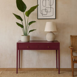 Wyld Haus Buenos Aires Plum Red Wood Grain Two Drawer Desk - thumbnail 1