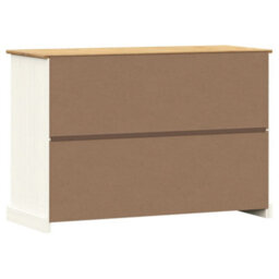 Berkfield Durable Sideboard With Drawers Vigo 113X40X75 Cm White Solid Wood Pine - thumbnail 7