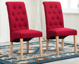 Mcc Direct Deluxe High Back Fabric Dining Chairs Red