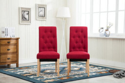 Mcc Direct Deluxe High Back Fabric Dining Chairs Red - thumbnail 2