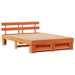 Berkfield Modern With Headboard Wax Brown 140 X 200 Cm Solid Pine Wood - thumbnail 7