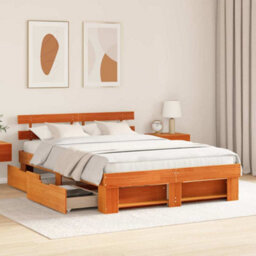 Berkfield Modern With Headboard Wax Brown 140 X 200 Cm Solid Pine Wood - thumbnail 4