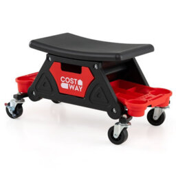 Costway Rolling Mechanic Stool Garage Stool On Wheels 135 Kg Capacity Automotive Seat - thumbnail 9