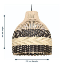 First Choice Lighting Tanya Natural Rattan Mix Pendant Lightshade - thumbnail 5