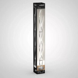 Xample Artika Chrome Swirl Led Floor Lamp 1750 Lumens Modern Standing Light With Integrated Leds, Foot Dimmer Switch, 25W, 3000K - thumbnail 4