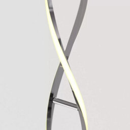 Xample Artika Chrome Swirl Led Floor Lamp 1750 Lumens Modern Standing Light With Integrated Leds, Foot Dimmer Switch, 25W, 3000K - thumbnail 3