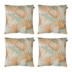icon Indoor And Outdoor Pampas Grass Print With Stone Back Set Of 4 Waterproof Filled Cushion