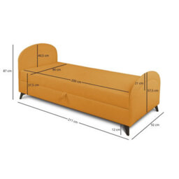 Heze Furniture Ping Day Bed Chaise Lounge With Storage - Yellow (Mavel68) - thumbnail 8