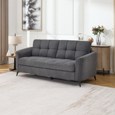 More4Homes Solna 3 Seater Scandi Style Fabric Living Room Sofa (Charcoal) - image 1